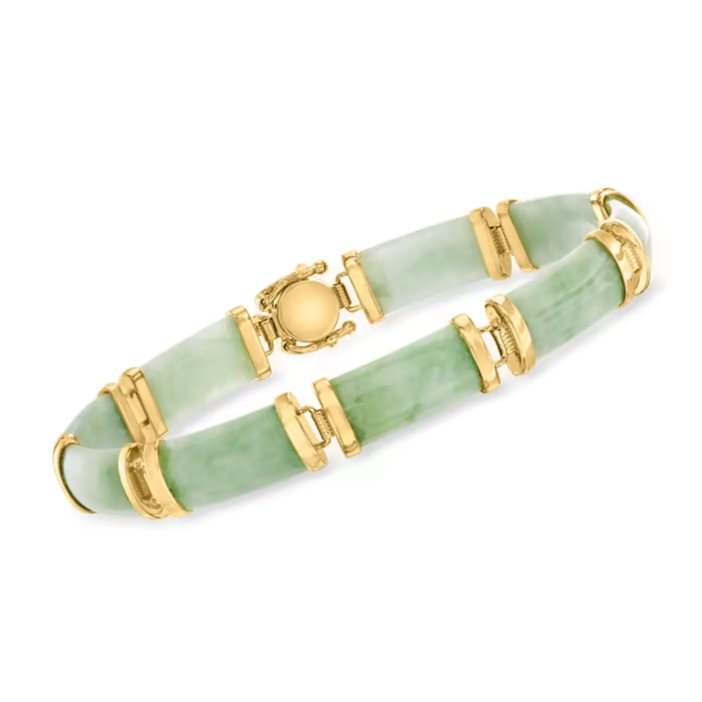 Jade "Good Fortune" Bracelet in 18kt Gold Over Sterling