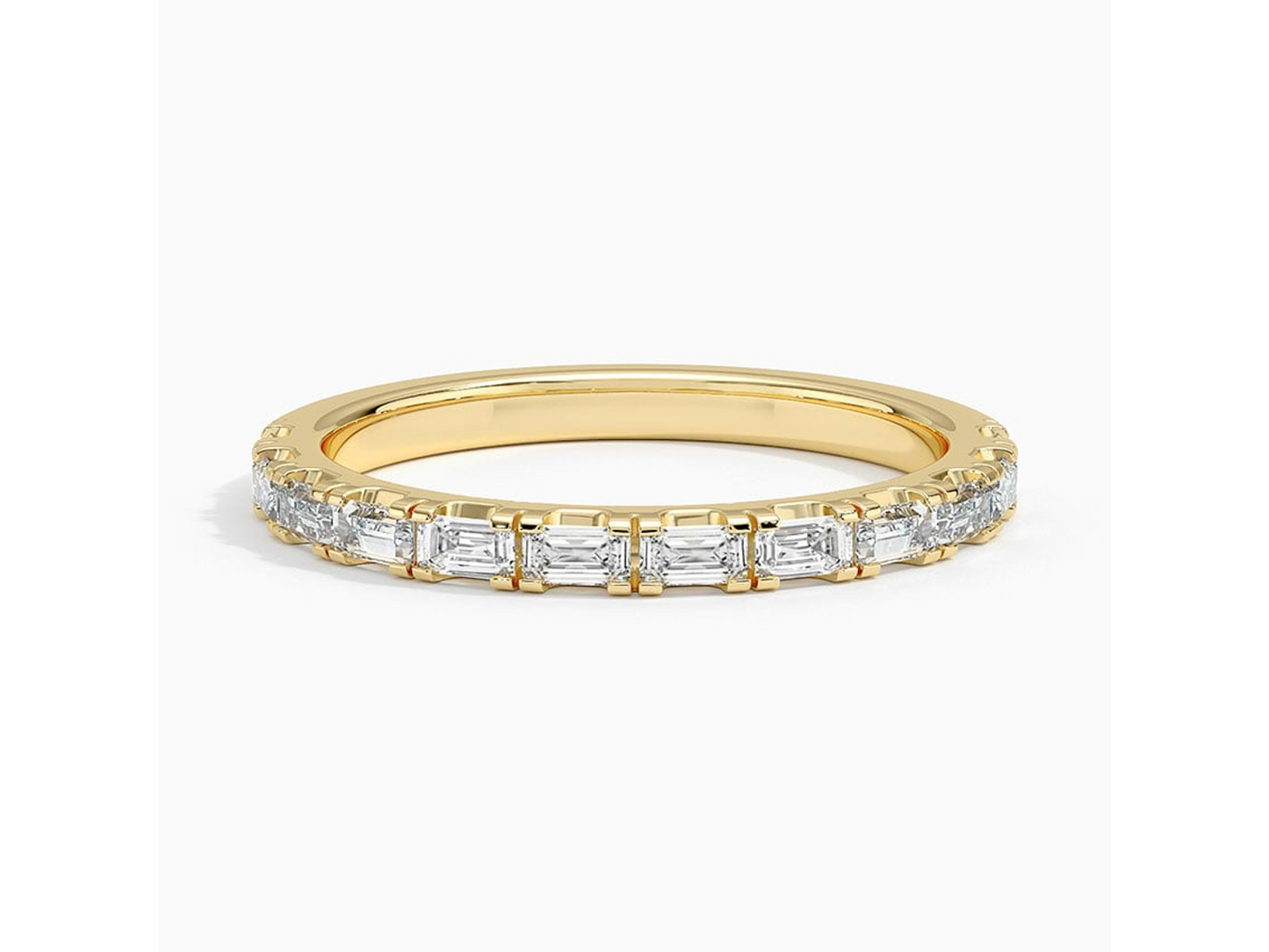 Scalloped Elegance 18K Yellow Gold Baguette Diamond Ring 1/2 ctw