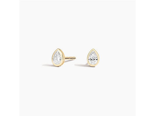 Elegant Pear-Shaped Lab Diamond Bezel Stud Earrings 1/4 ctw