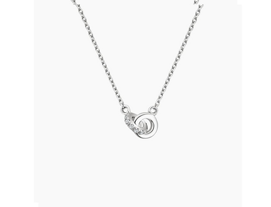 Diamond Solidarity Pendant Resilient Unity in Silver 1/10 ctw