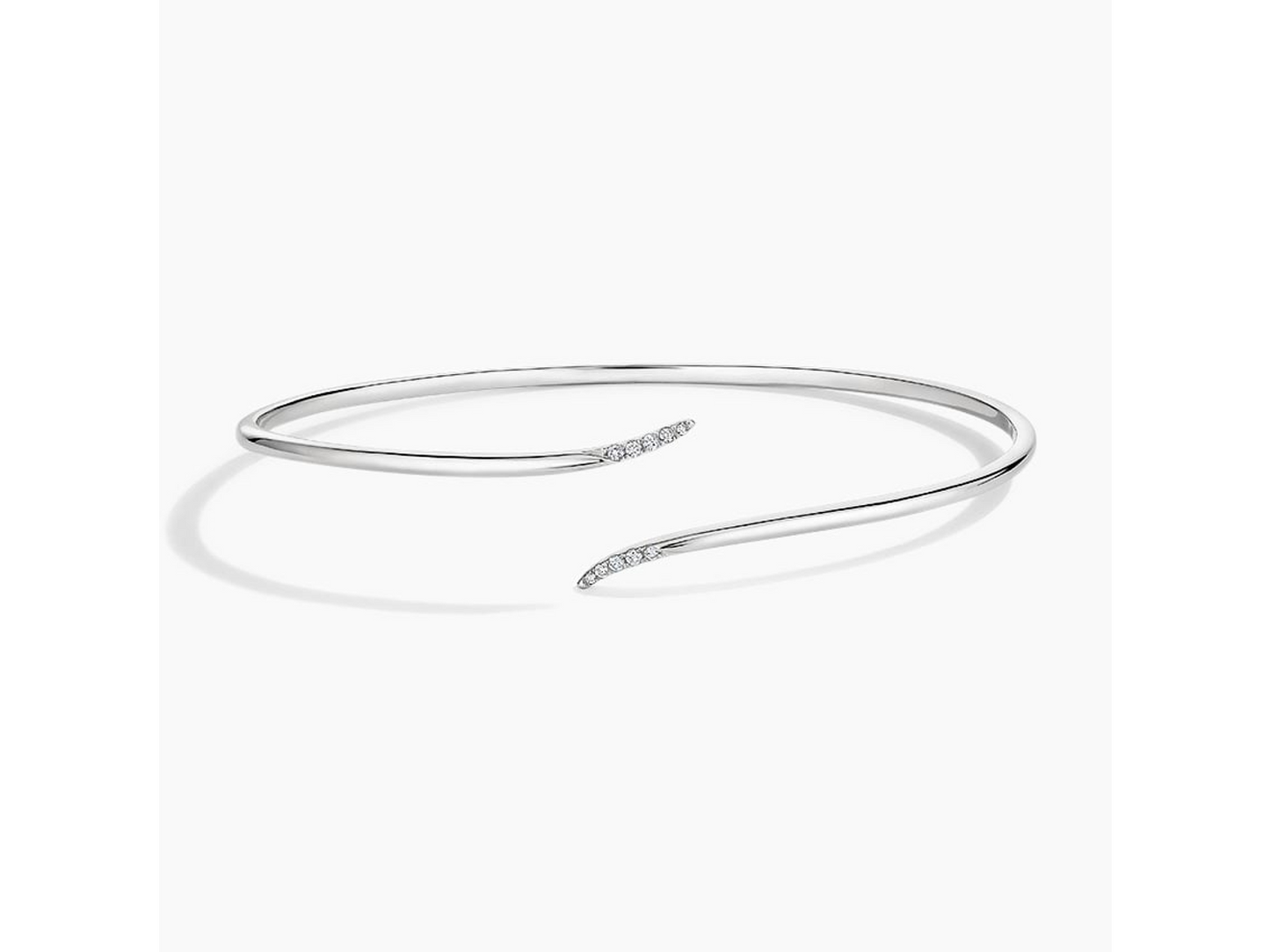 Dazzling Silver Diamond Tipped Cuff Bracelet
