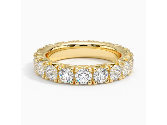 Eternal Brilliance 18K Yellow Gold Lab Diamond Eternity Ring 3 ctw