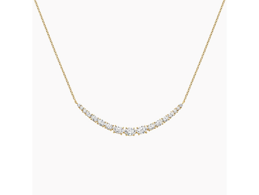 18K Yellow Gold Priscilla Diamond Graduated Necklace 2 ctw