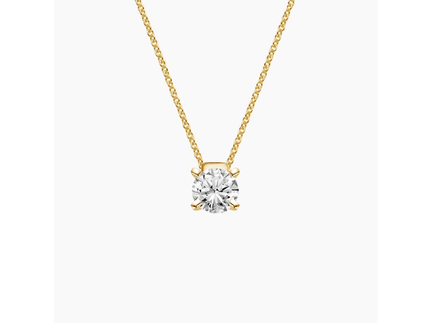 Elegant Glide 18K Yellow Gold Lab Grown Diamond Pendant (1 ctw)
