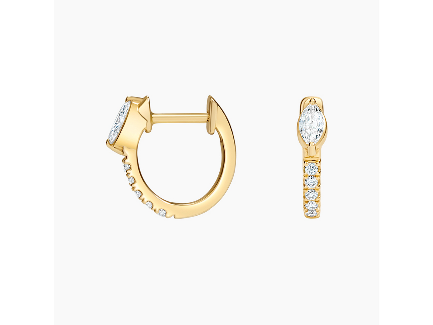 Radiant Marquise 14K Yellow Gold Taylor Lab Diamond Earrings 1/4 ctw