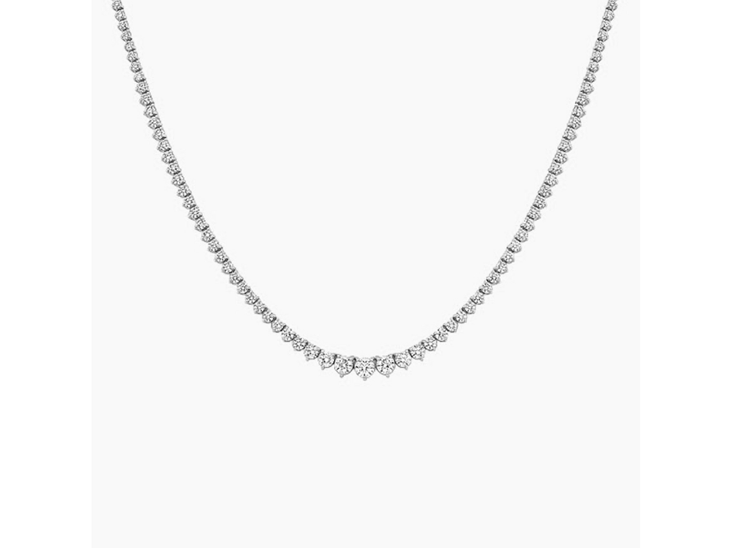 5 ctw 18K White Gold Diamond Graduated Necklace