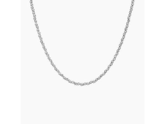 Nature's Embrace Platinum Olivetta Lab Diamond Tennis Necklace 7 ctw