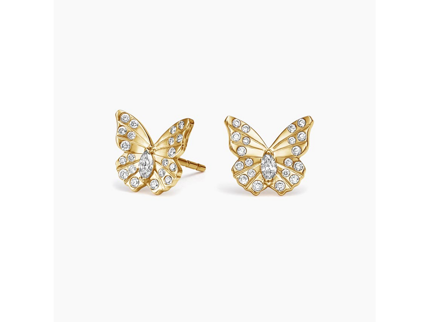 Enchanted Wings 14K Yellow Gold Logan Hollowell Flutter Lab Diamond Stud Earrings