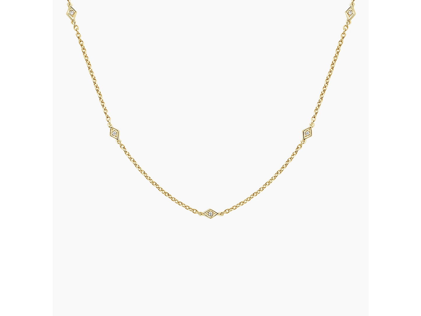 Kite-Shaped Diamond Pendant Necklace in 14K Yellow Gold