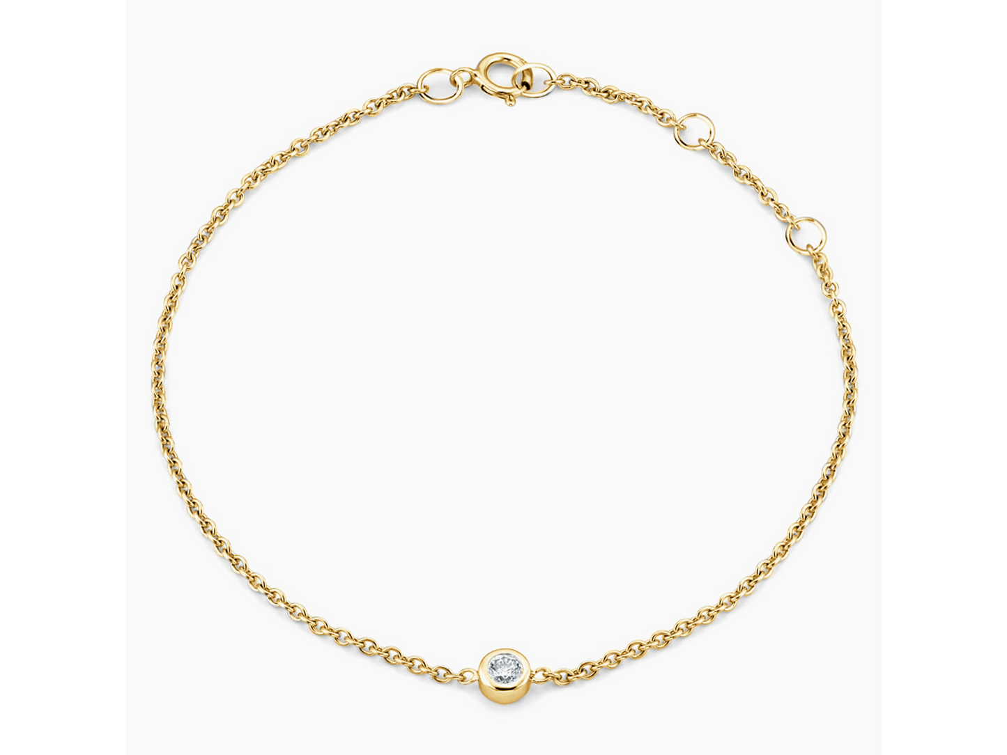 Dazzling Brilliance 18K Yellow Gold Diamond Bezel Bracelet