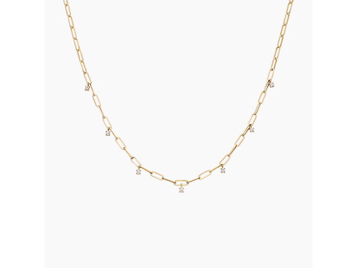 Sleek Sparkle 14K Yellow Gold Lab Diamond Necklace (1/4 ctw)