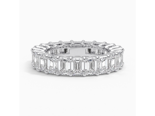 Eternal Radiance 5 ctw Emerald Cut Lab Diamond Eternity Ring in 18K White Gold