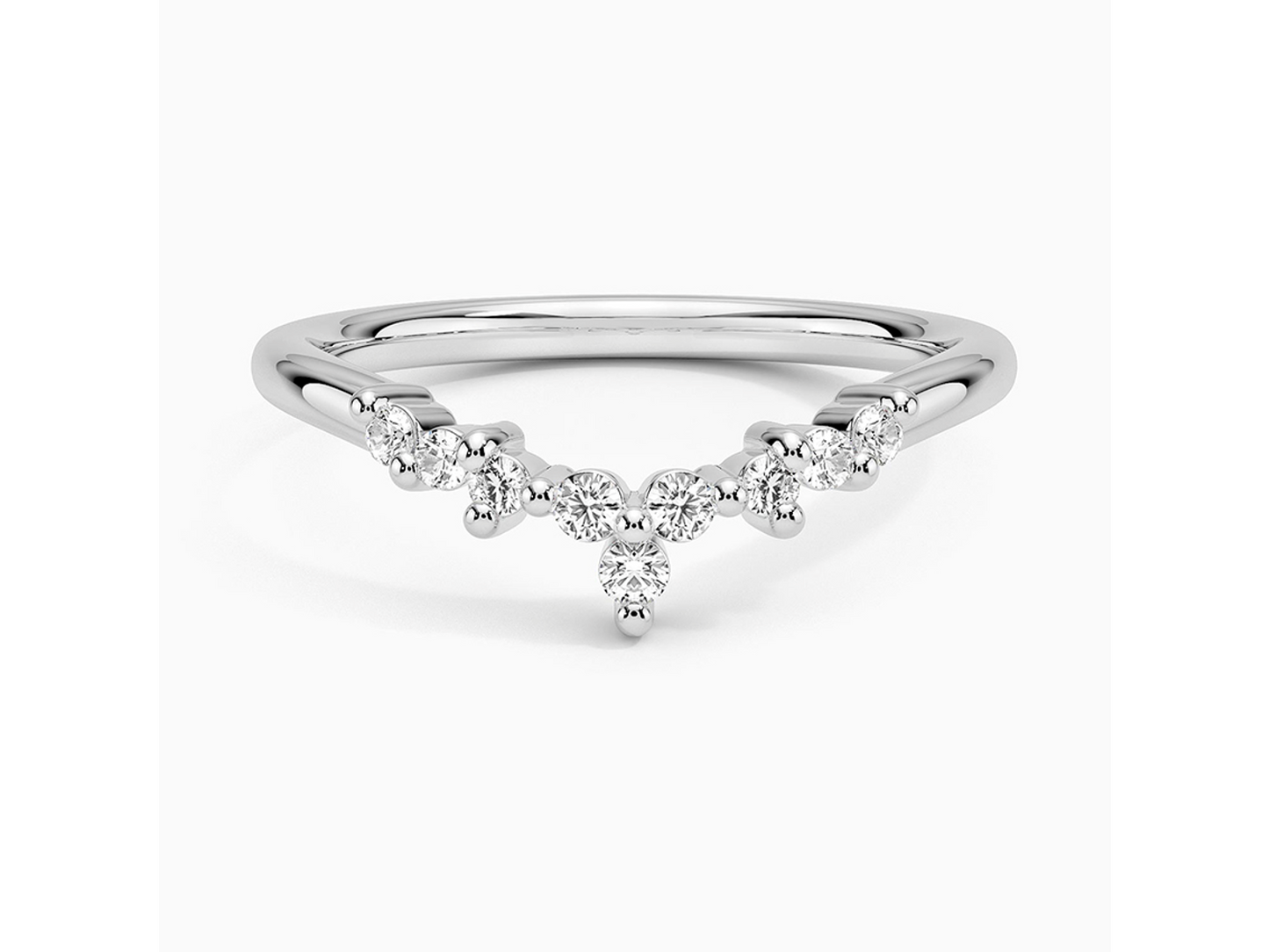 Curved Bliss 18K White Gold Diamond Ring 1/10 ctw
