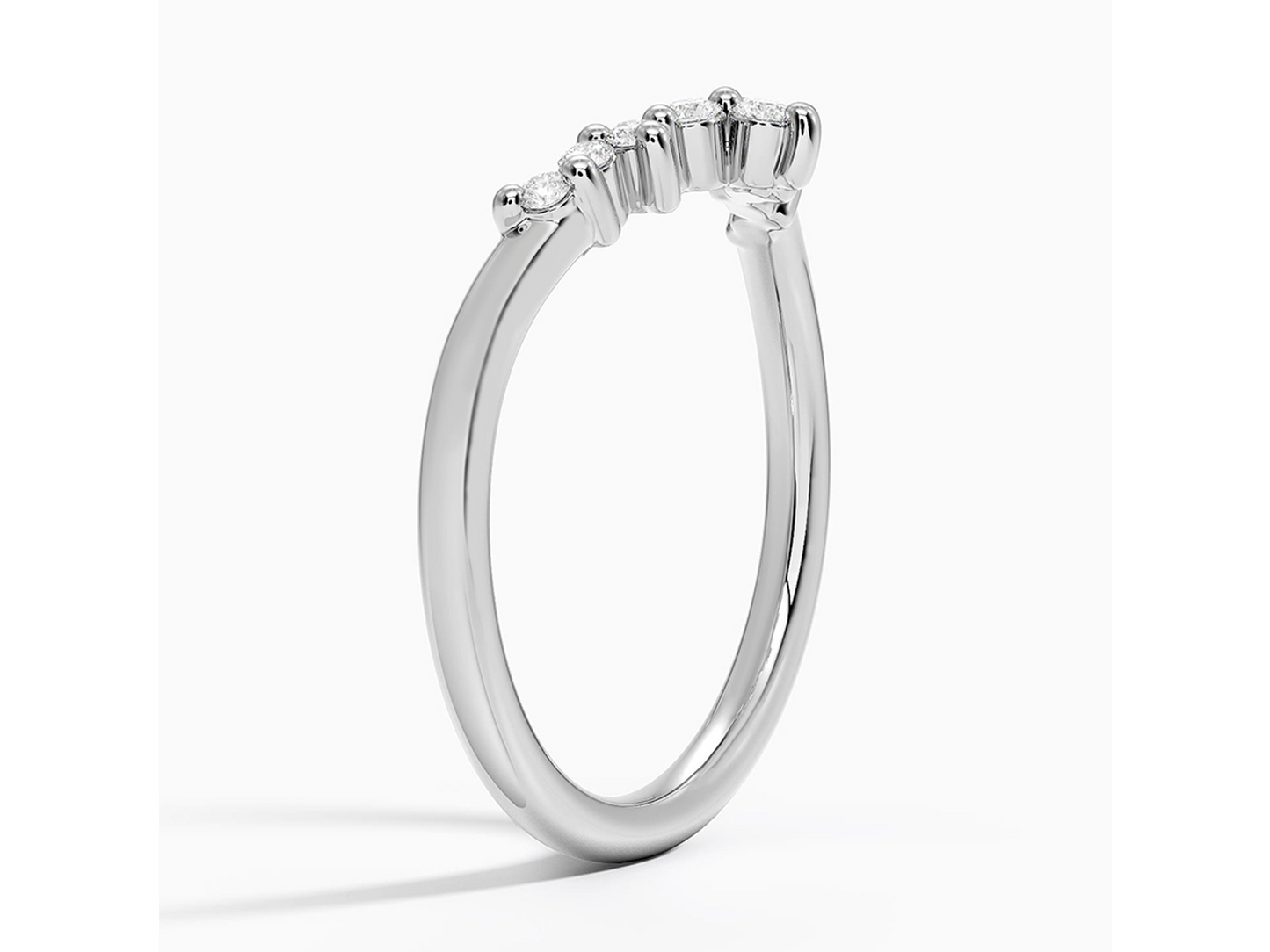 Curved Bliss 18K White Gold Diamond Ring 1/10 ctw