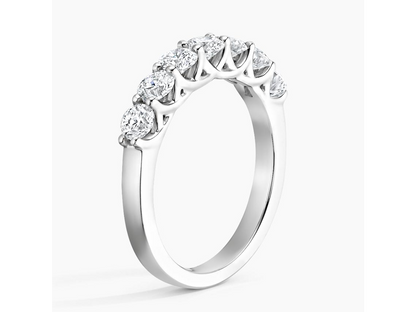 Dazzling Trellis 7 Stone Lab Diamond Ring 7/8 ctw in 18K White Gold
