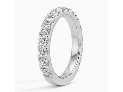 Scalloped Elegance 1 1/3 ctw Lab Diamond Ring in 18K White Gold