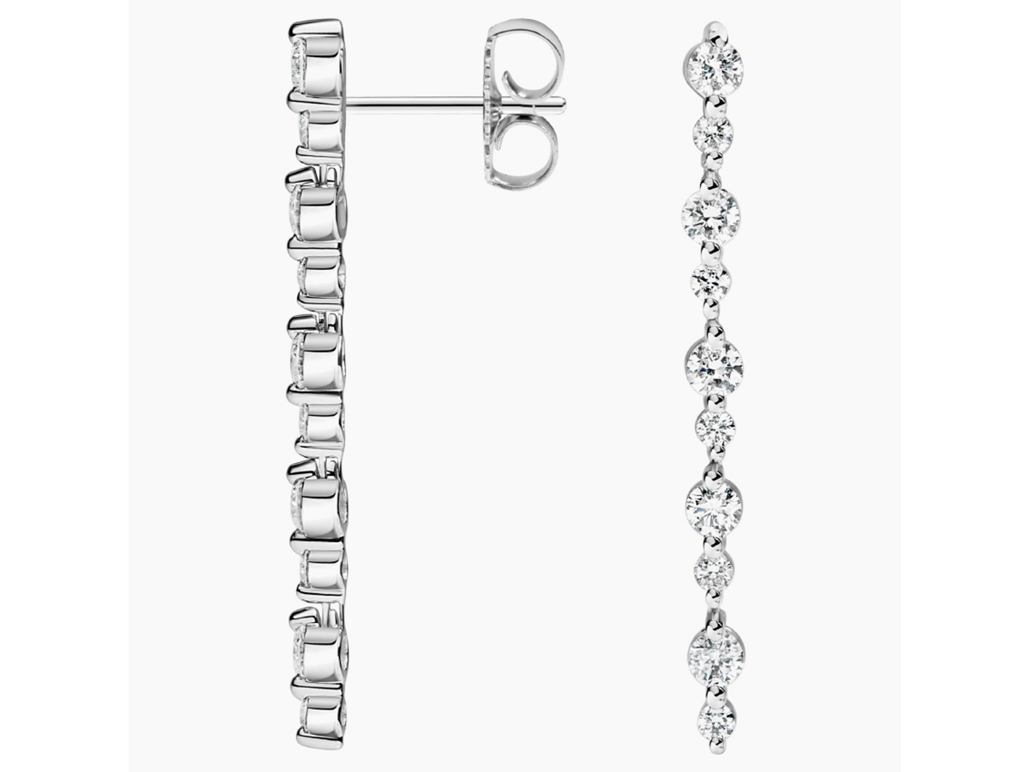 Dazzling Harmony Marseille Lab Diamond Drop Earrings (1 1/4 ctw) in 18K White Gold