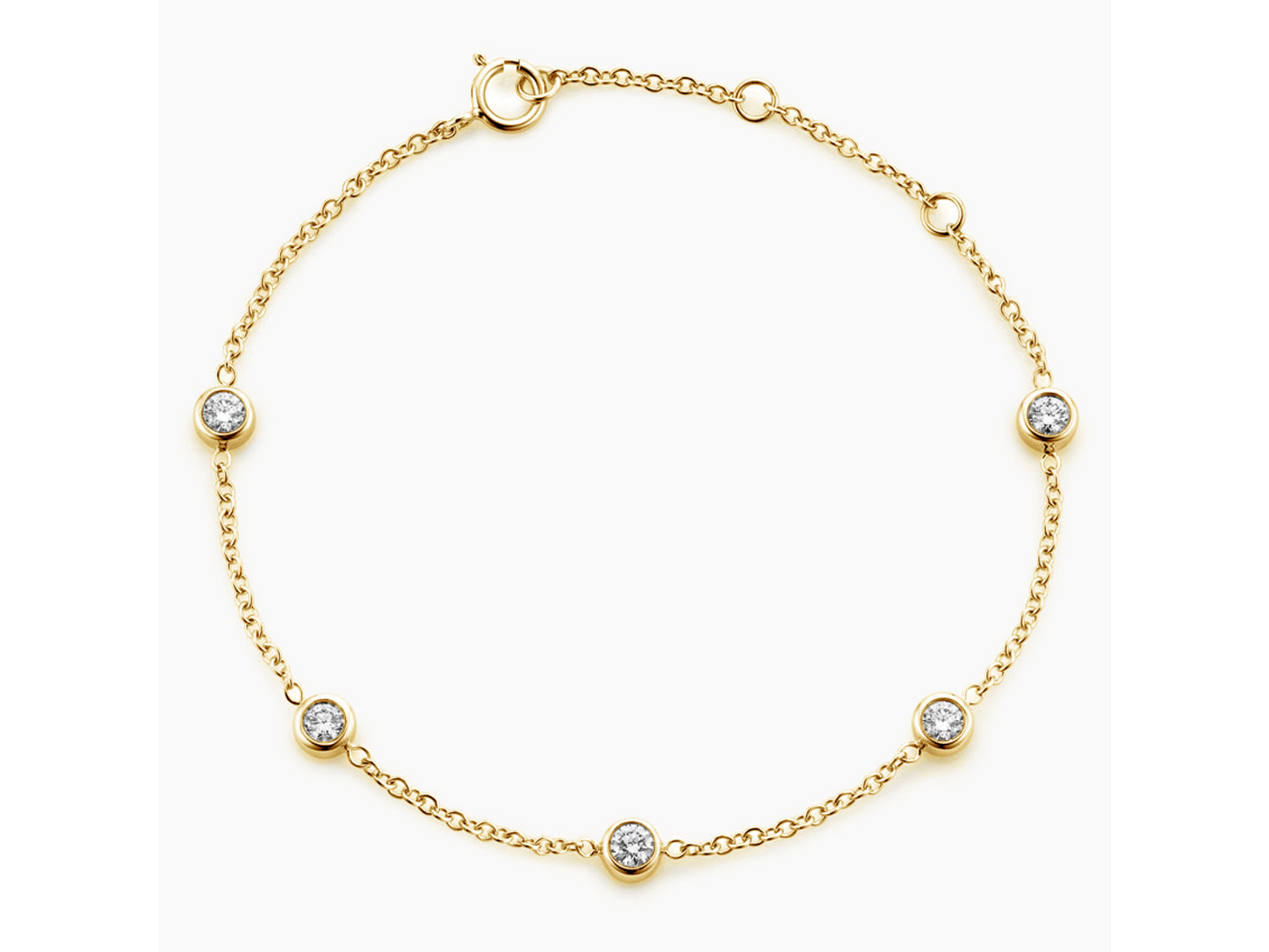 Timeless Elegance 18K Yellow Gold Diamond Bezel Bracelet 1/2 ctW