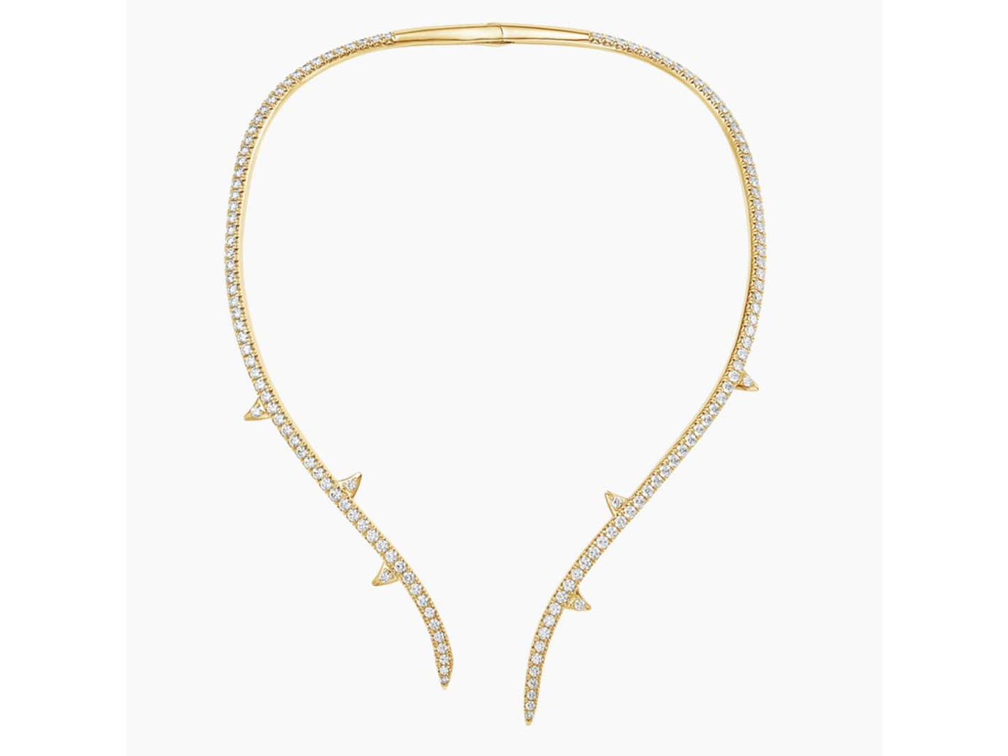 Enchanted Thorn Lab Diamond Collar Necklace 8 2/3 ctw in 14K Yellow Gold