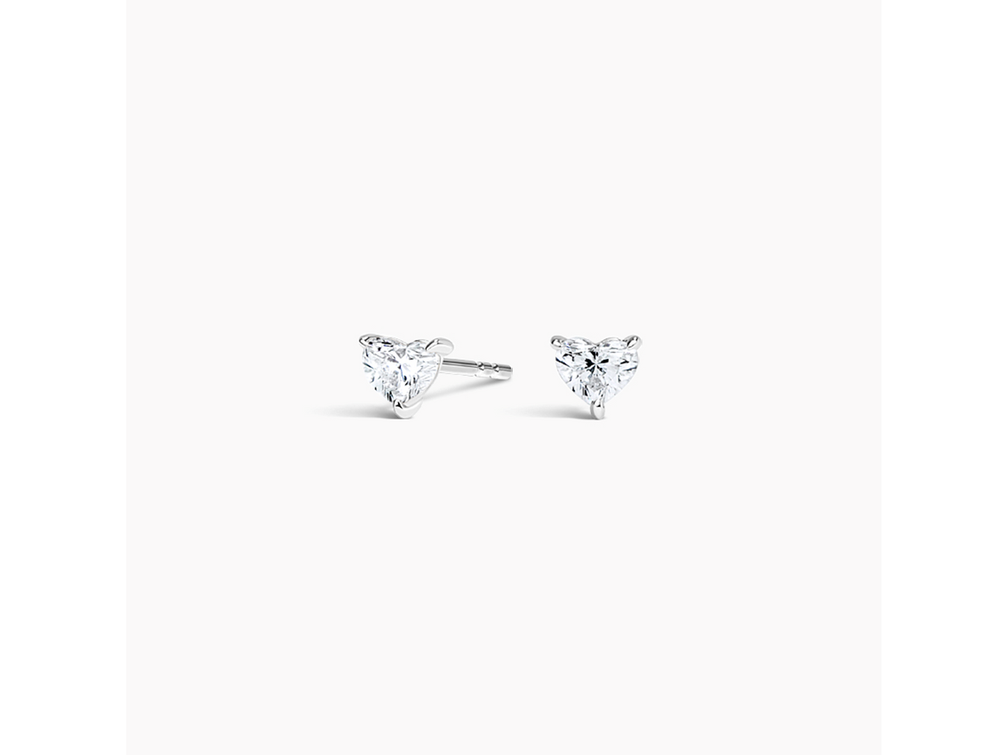 Romantic Chic 14K White Gold Heart Lab Diamond Stud Earrings (1/4 ctw)