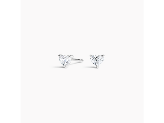 Romantic Chic 14K White Gold Heart Lab Diamond Stud Earrings (1/4 ctw)