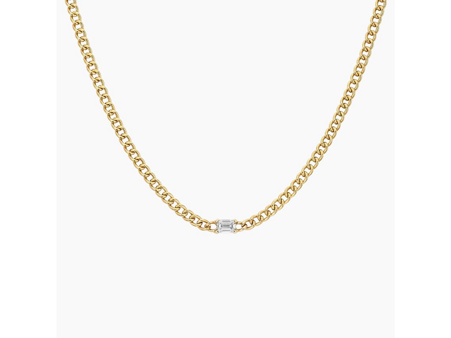 Emerald Elegance Lab Grown Diamond Chain Necklace 2/3 ctw