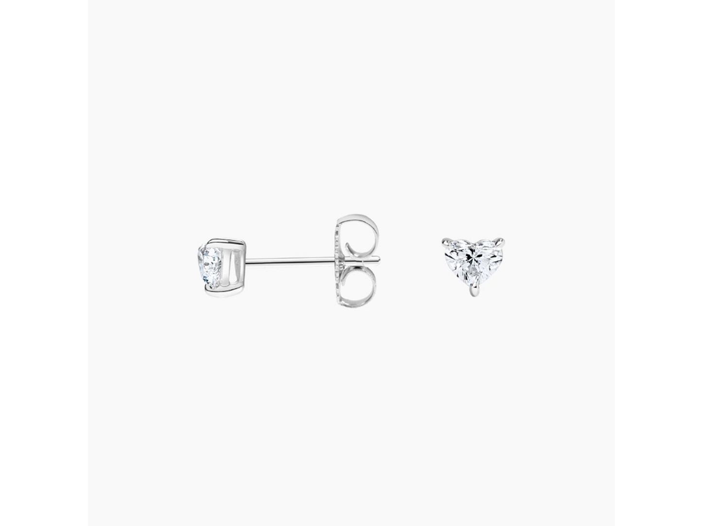 Romantic Chic 14K White Gold Heart Lab Diamond Stud Earrings (1/4 ctw)