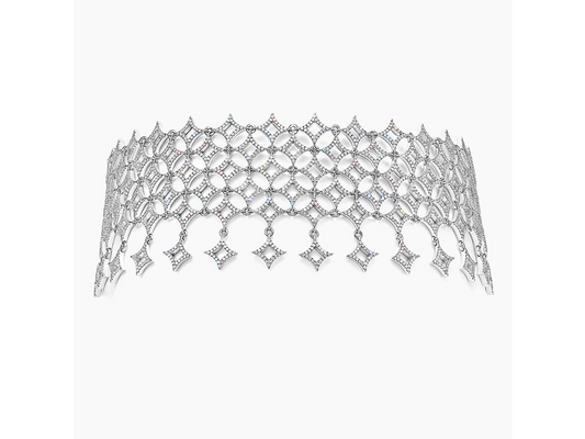 Dazzling Lotus MJ Rodriguez Inspired Lab Diamond Choker Necklace (10 ctw) in 14K White Gold