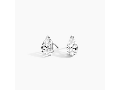 Glistening Pear 18K White Gold Lab Grown Diamond Stud Earrings 1 ctw