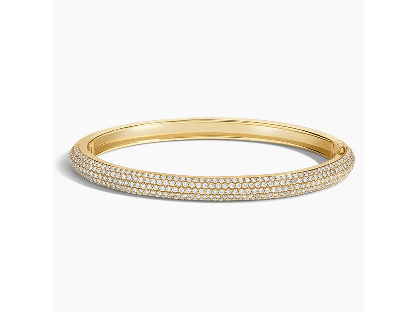 Radiant Elegance 14K Yellow Gold Lab Diamond Tube Bangle Bracelet 2 3/8 ctw