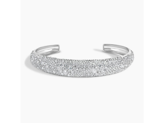 Dazzling Winter Frost The Solstice Collection 18K White Gold Lab Grown Diamond Cuff Bracelet 4 2/5 ctw