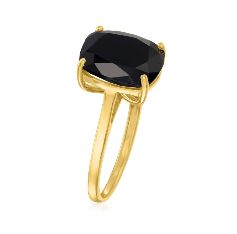 Onyx Ring in 18kt Gold Over Sterling