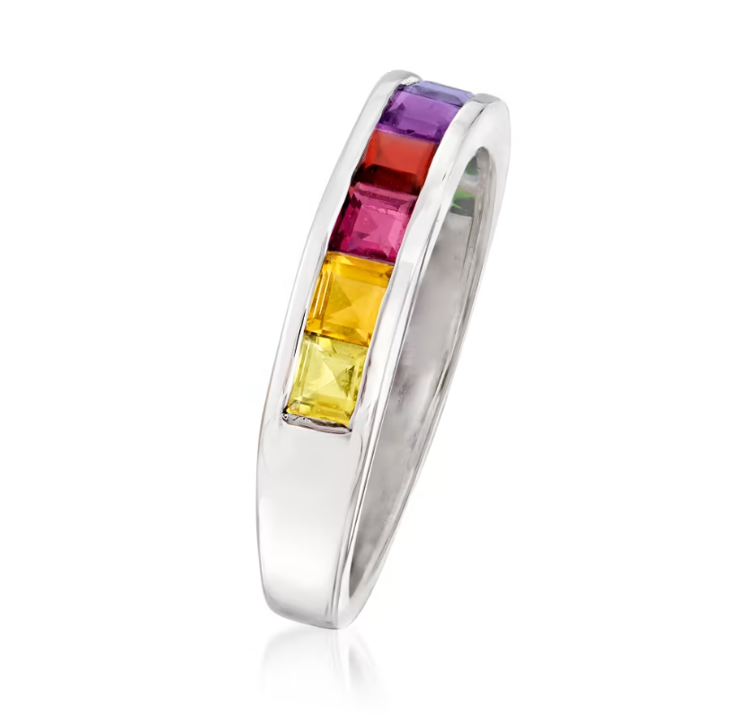 .90 ctw Multi-Gemstone Ring in Sterling Silver