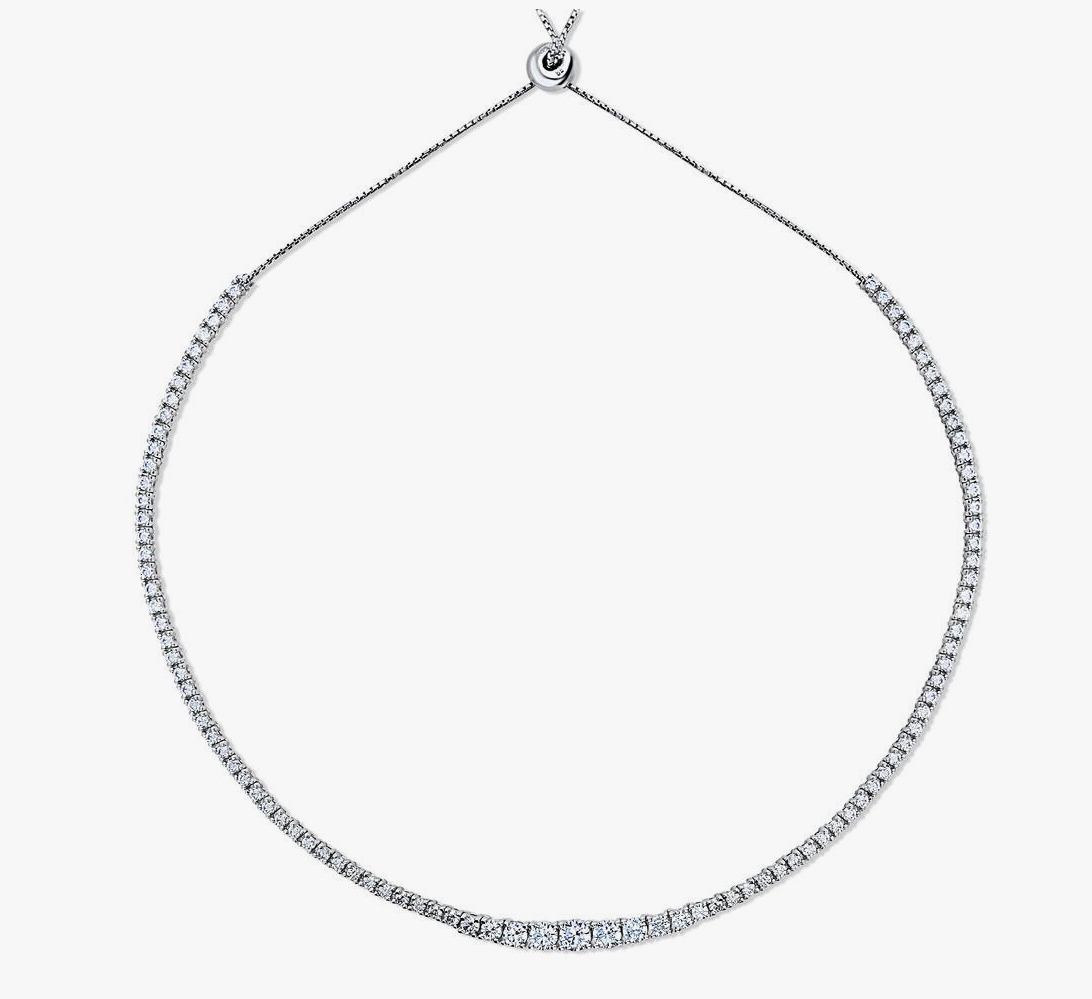 Graduated CZ Statement Tennis Necklace in Sterling Silver