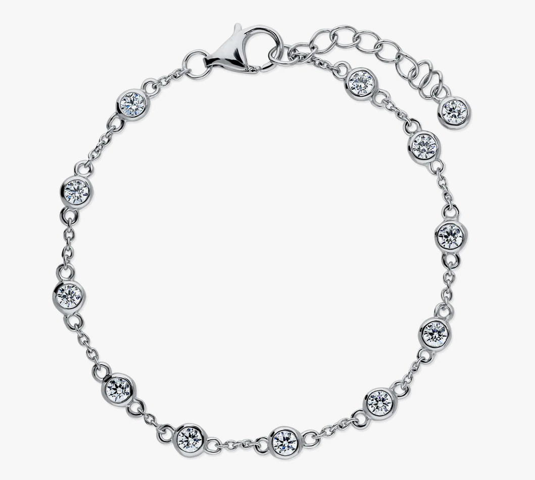 CZ by the Yard Station Bracelet in Sterling Silver