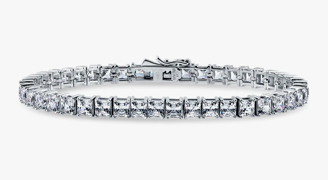 Princess CZ Statement Tennis Bracelet in Sterling Silver