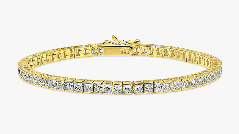 Bar Princess CZ Statement Tennis Bracelet in Sterling Silver