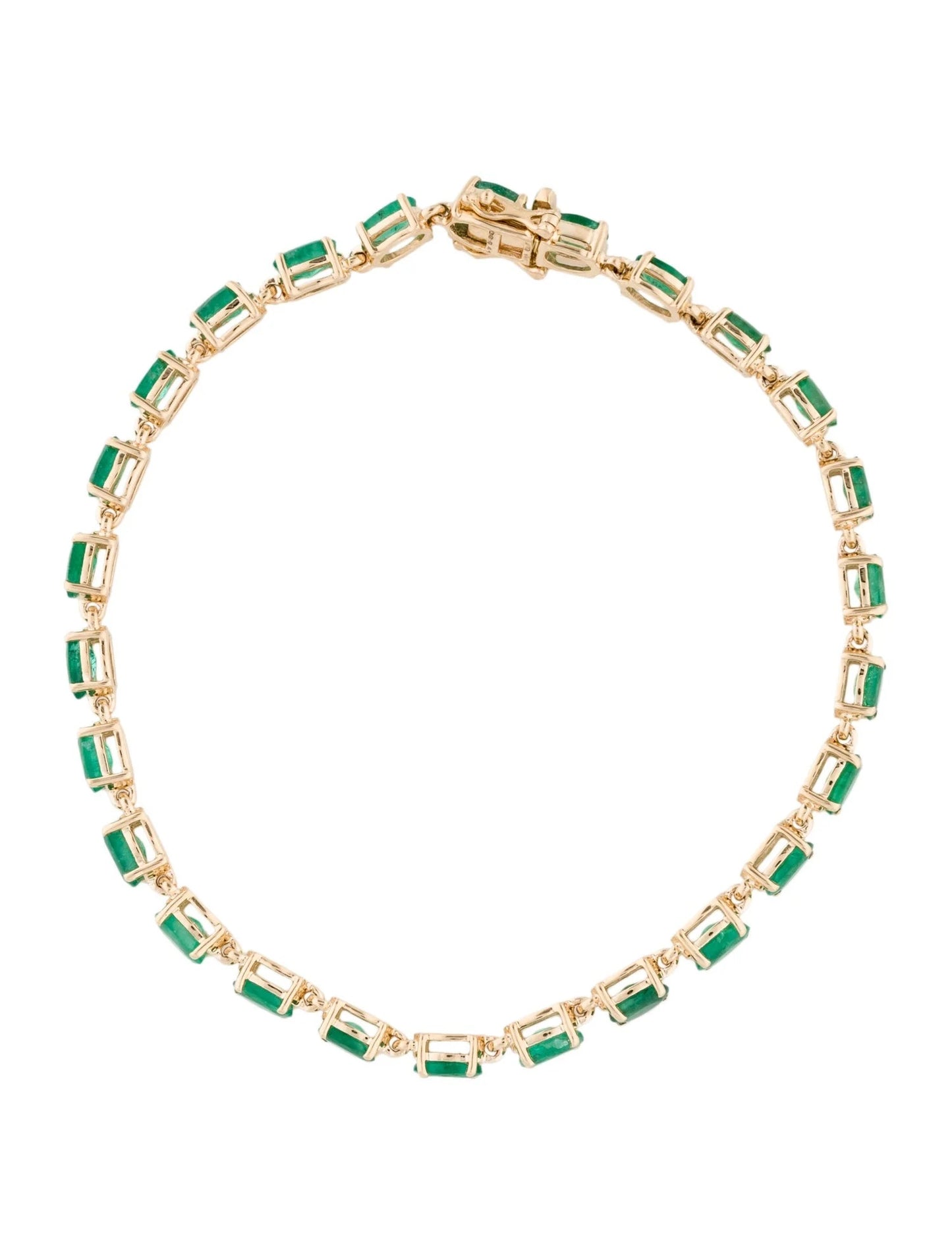 14K 5.35ctw Emerald Link Bracelet