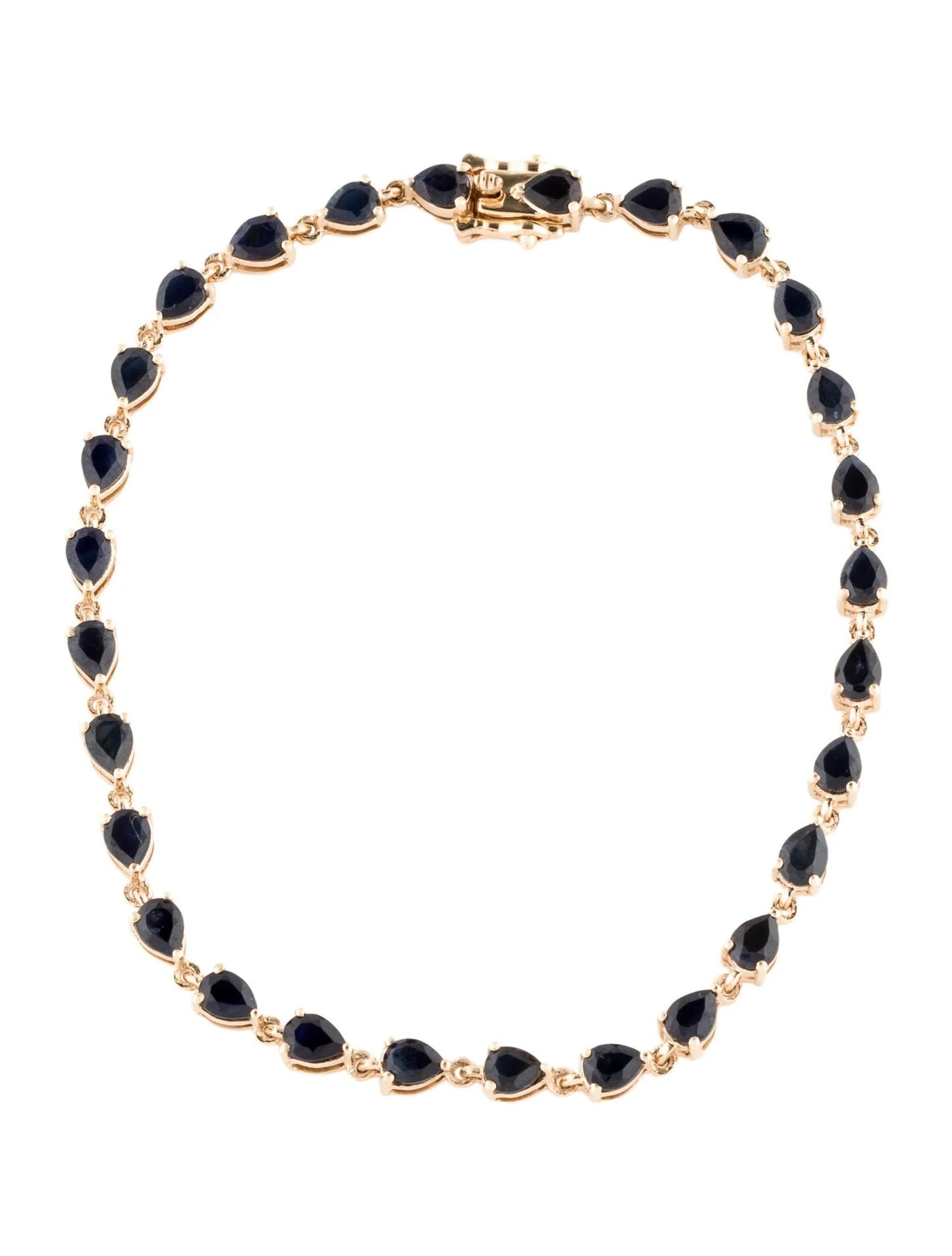 14K 6.44ctw Sapphire Link Bracelet
