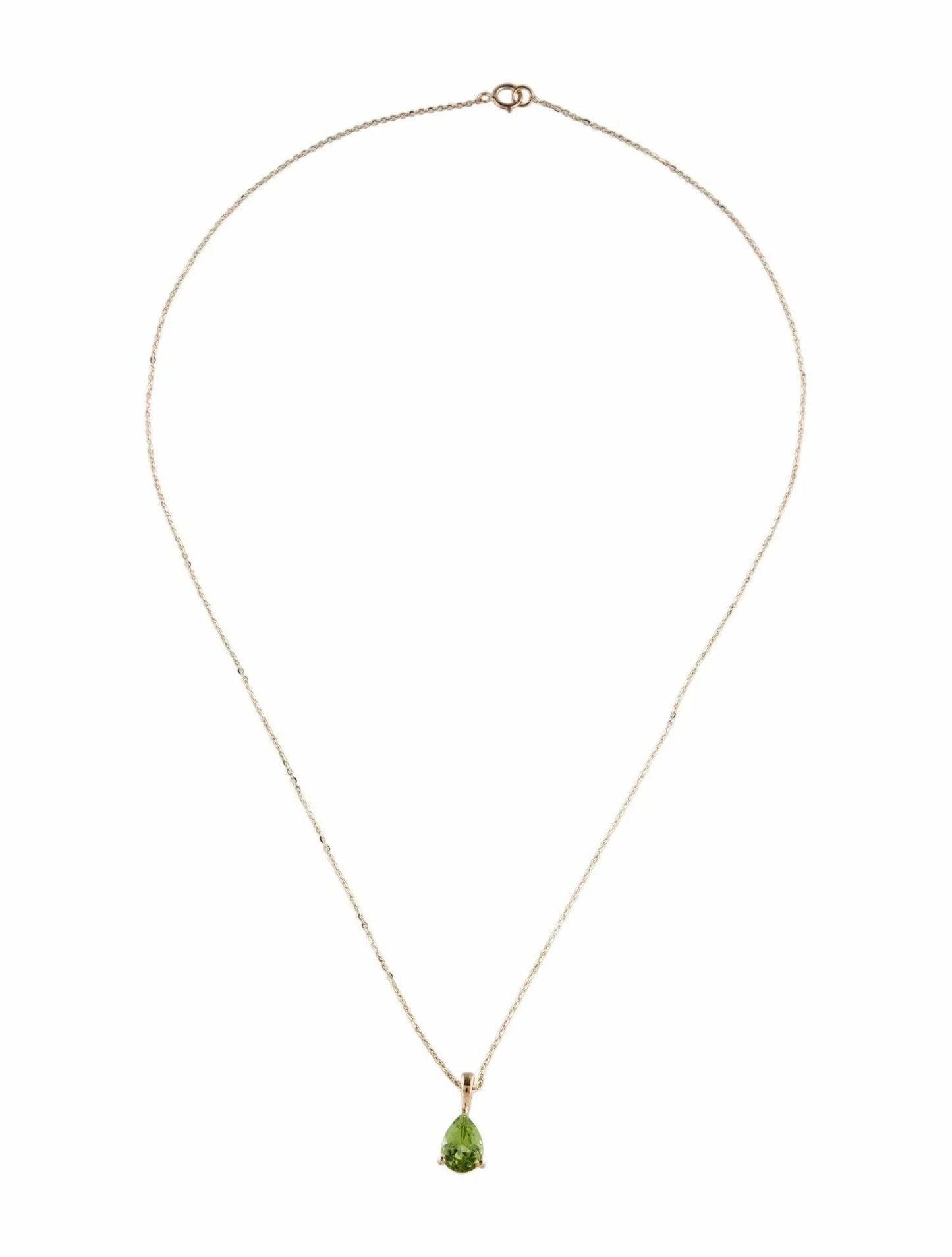 14K Peridot Pendant Necklace