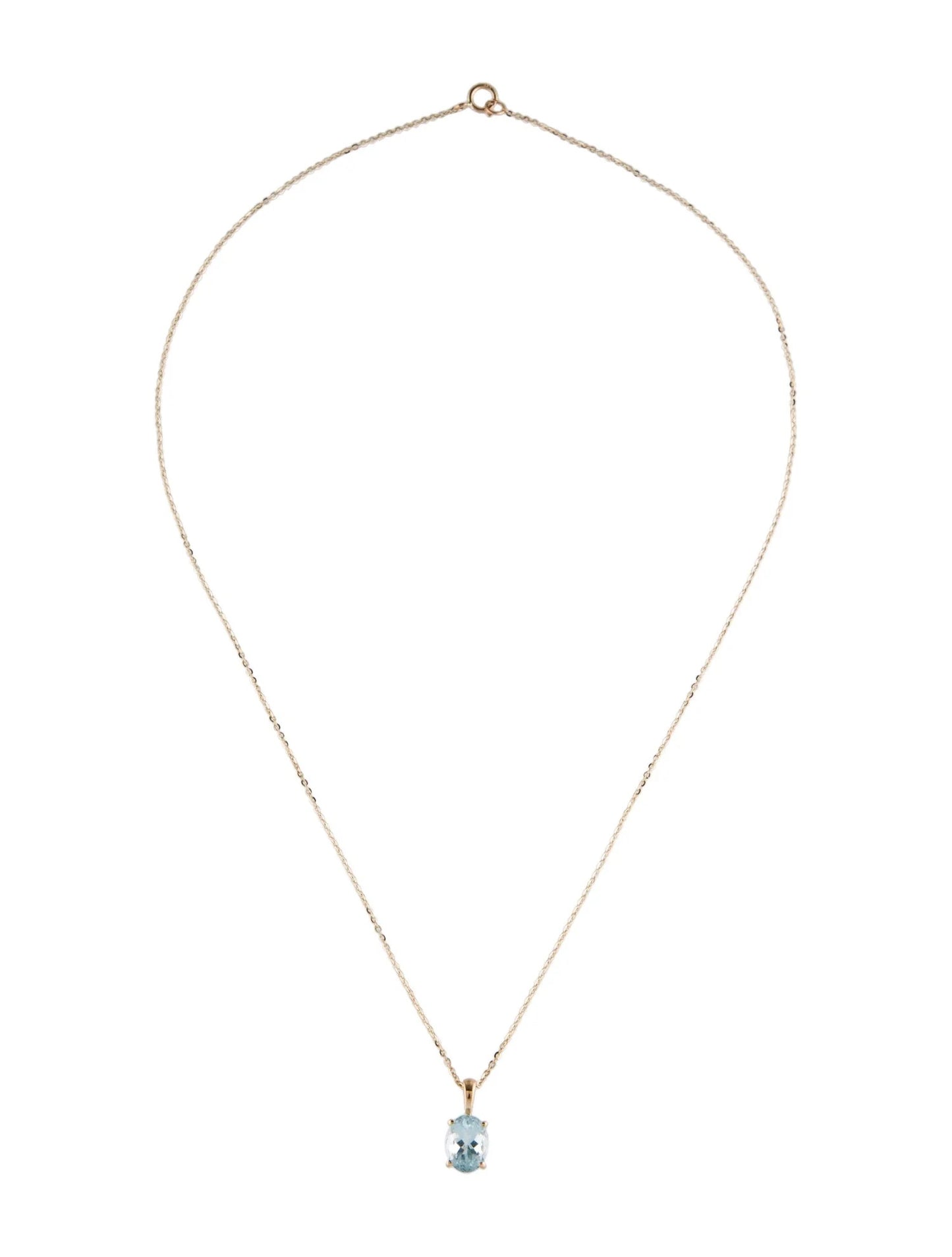 14K Aquamarine Pendant Necklace