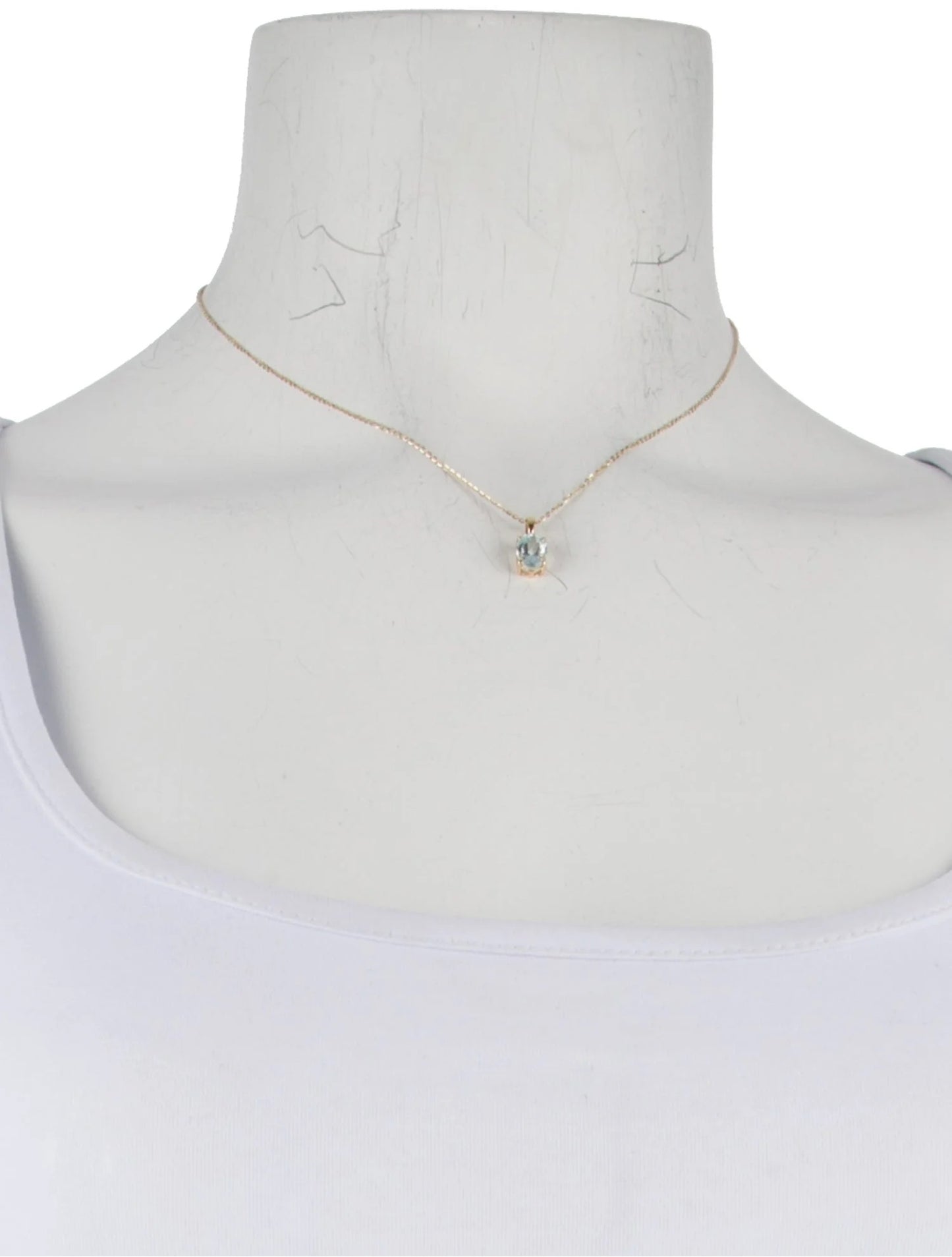 14K Aquamarine Pendant Necklace