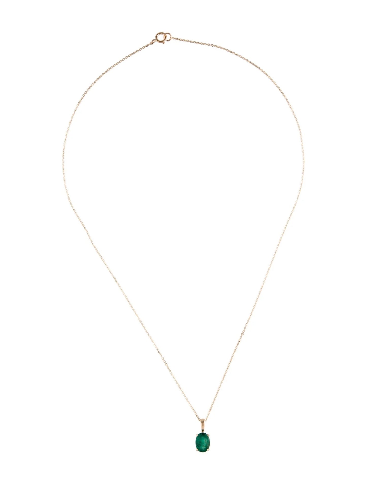 14K Emerald Pendant Necklace