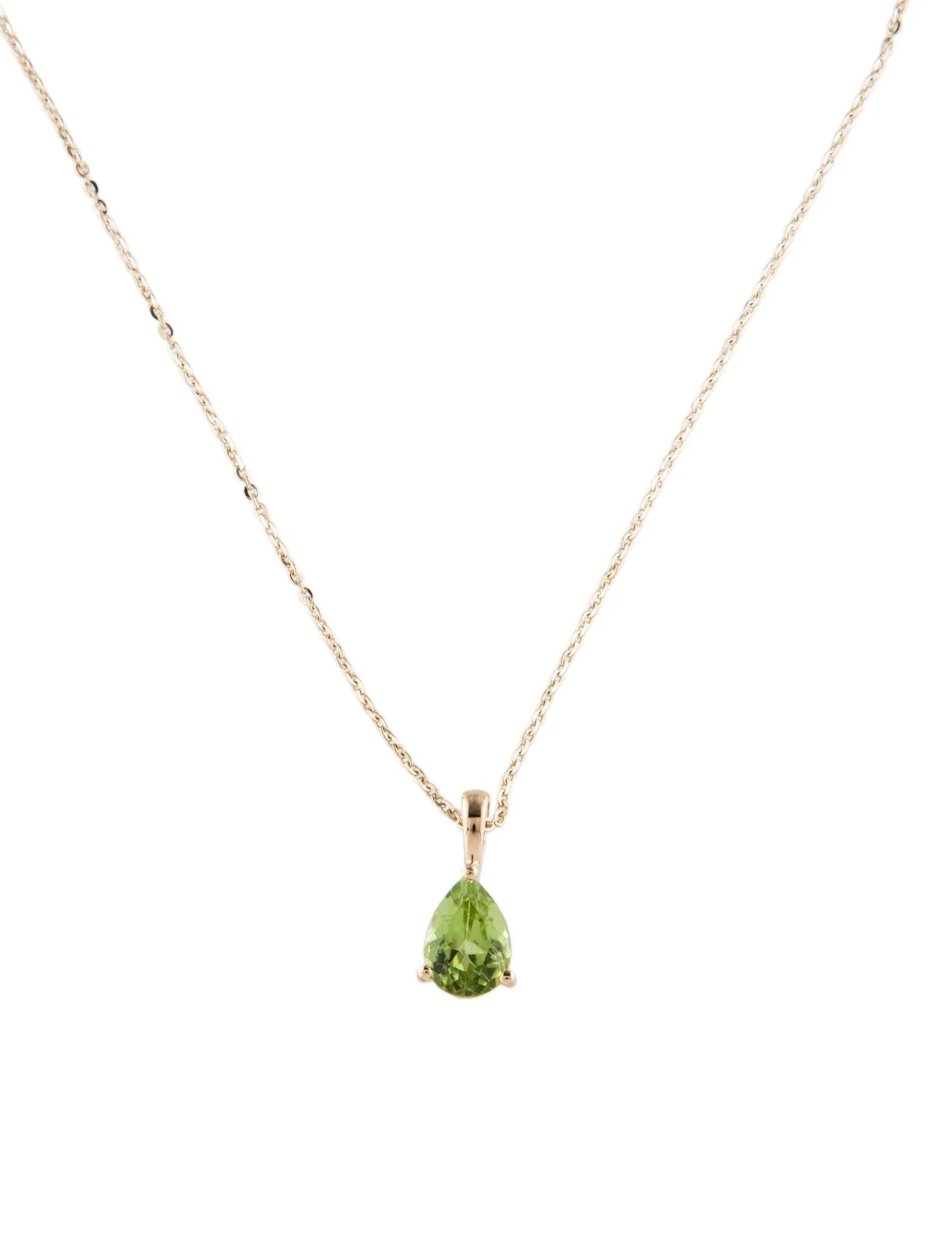 14K Peridot Pendant Necklace