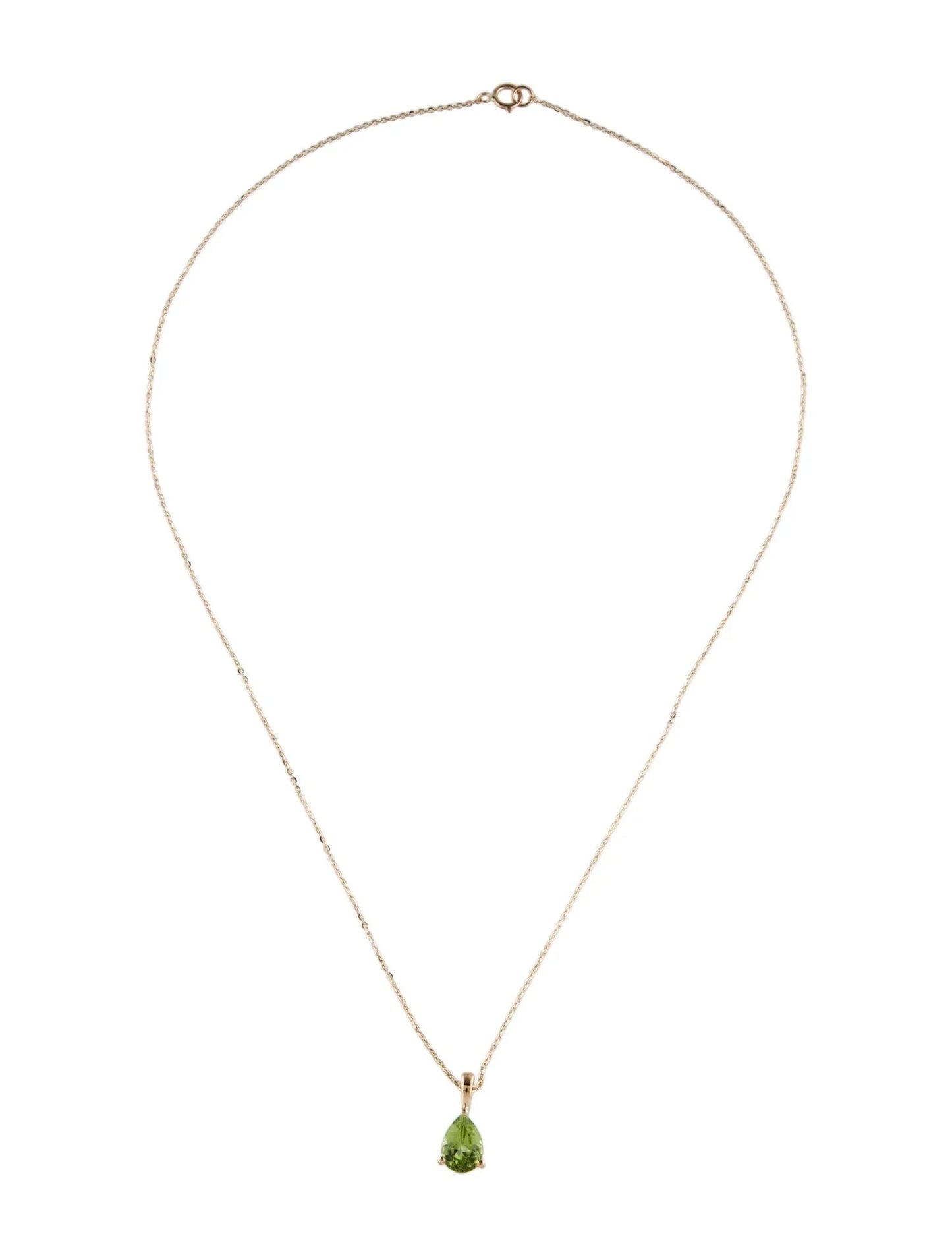 14K Peridot Pendant Necklace