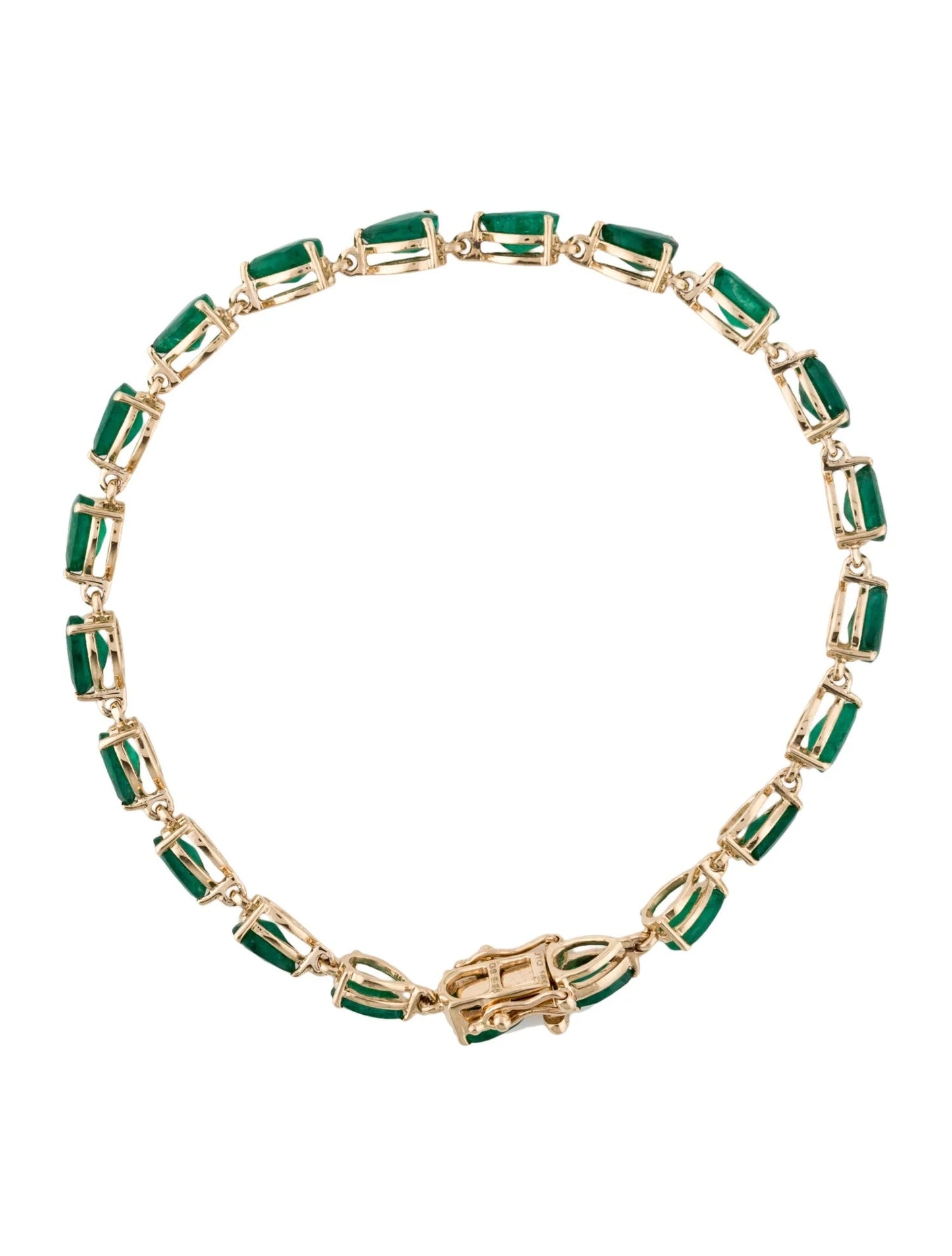 14K 6.93ctw Emerald Link Bracelet