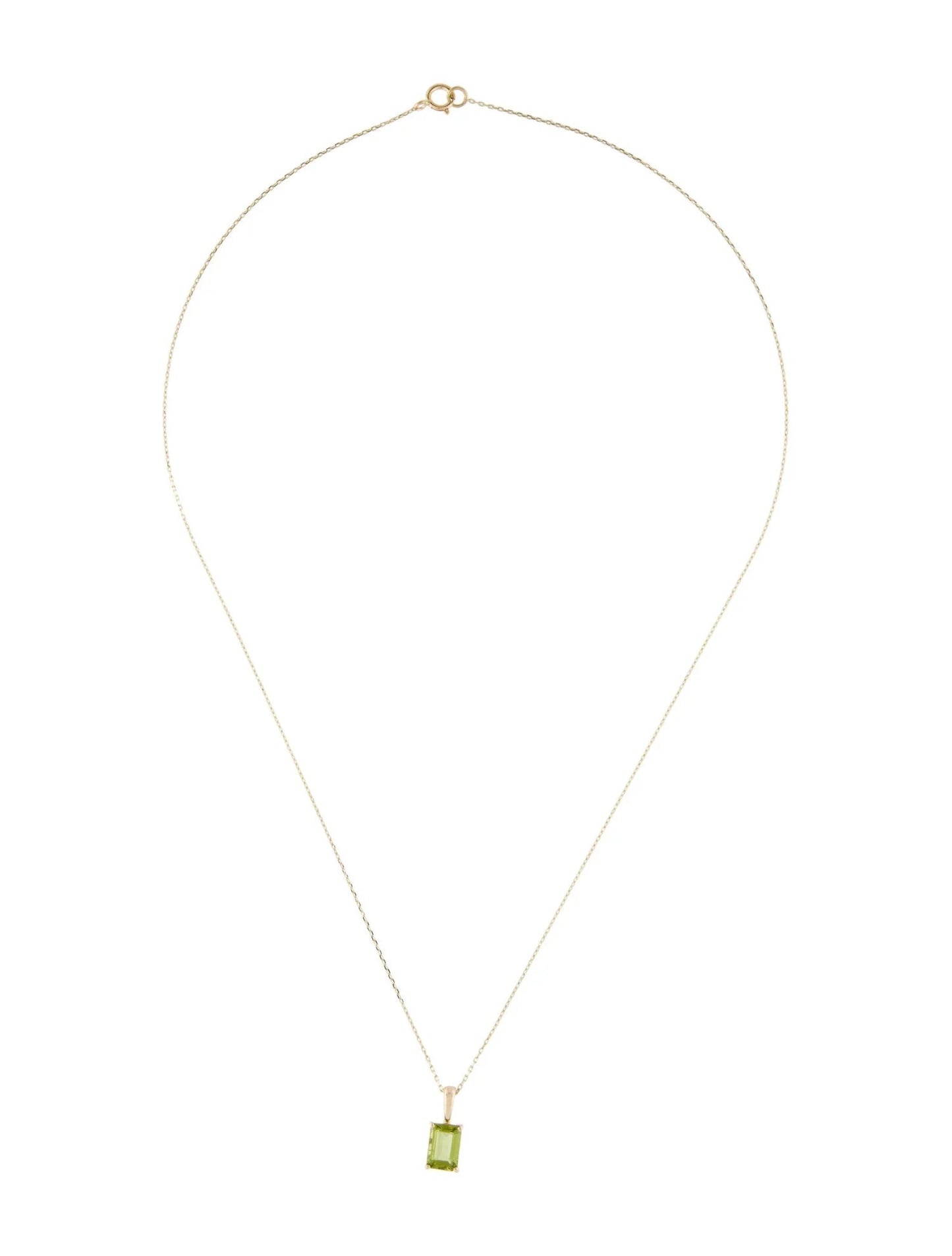 14K Peridot Pendant Necklace