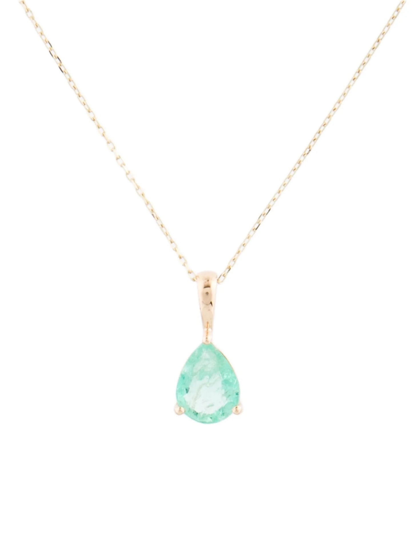 14K Emerald Pendant Necklace