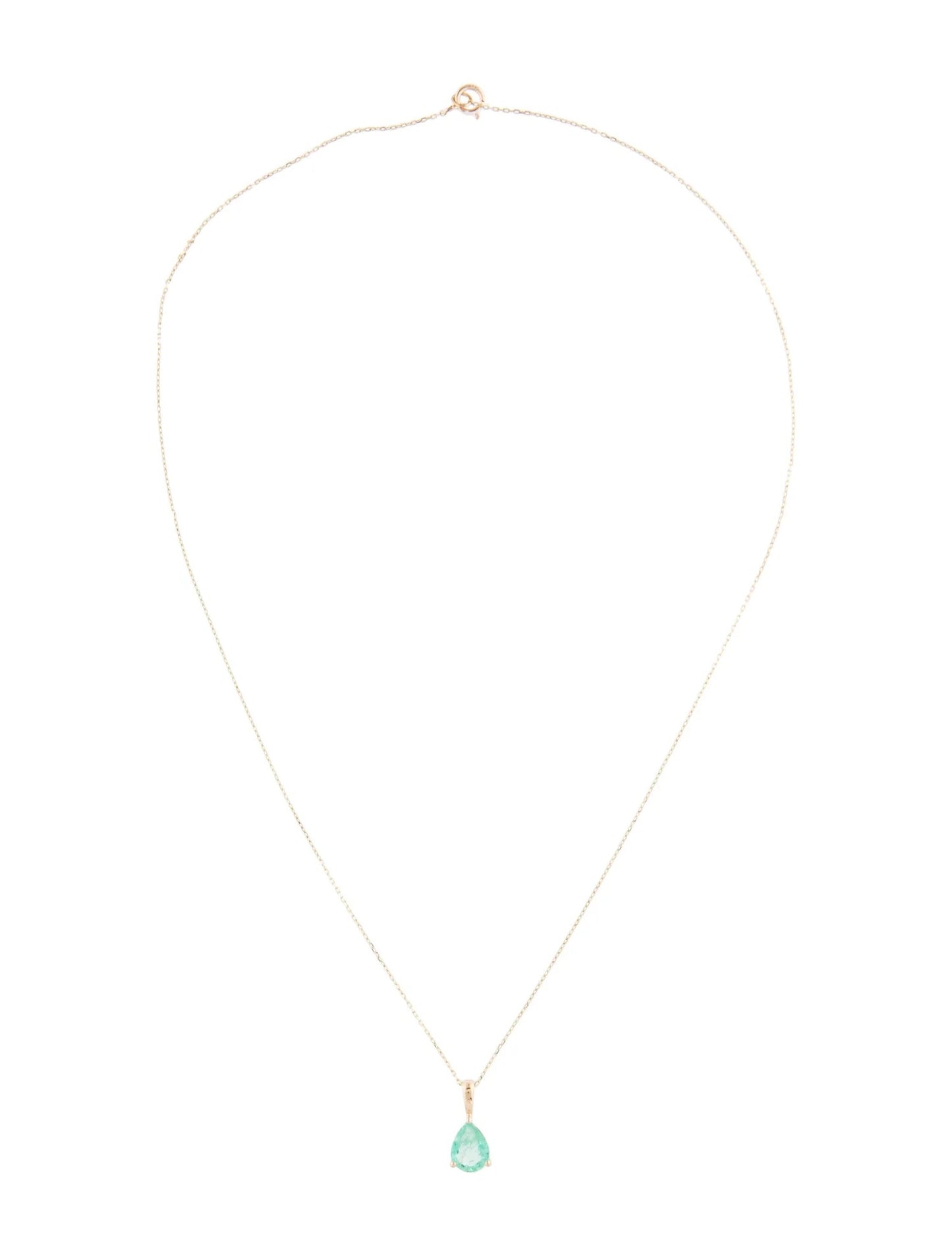 14K Emerald Pendant Necklace