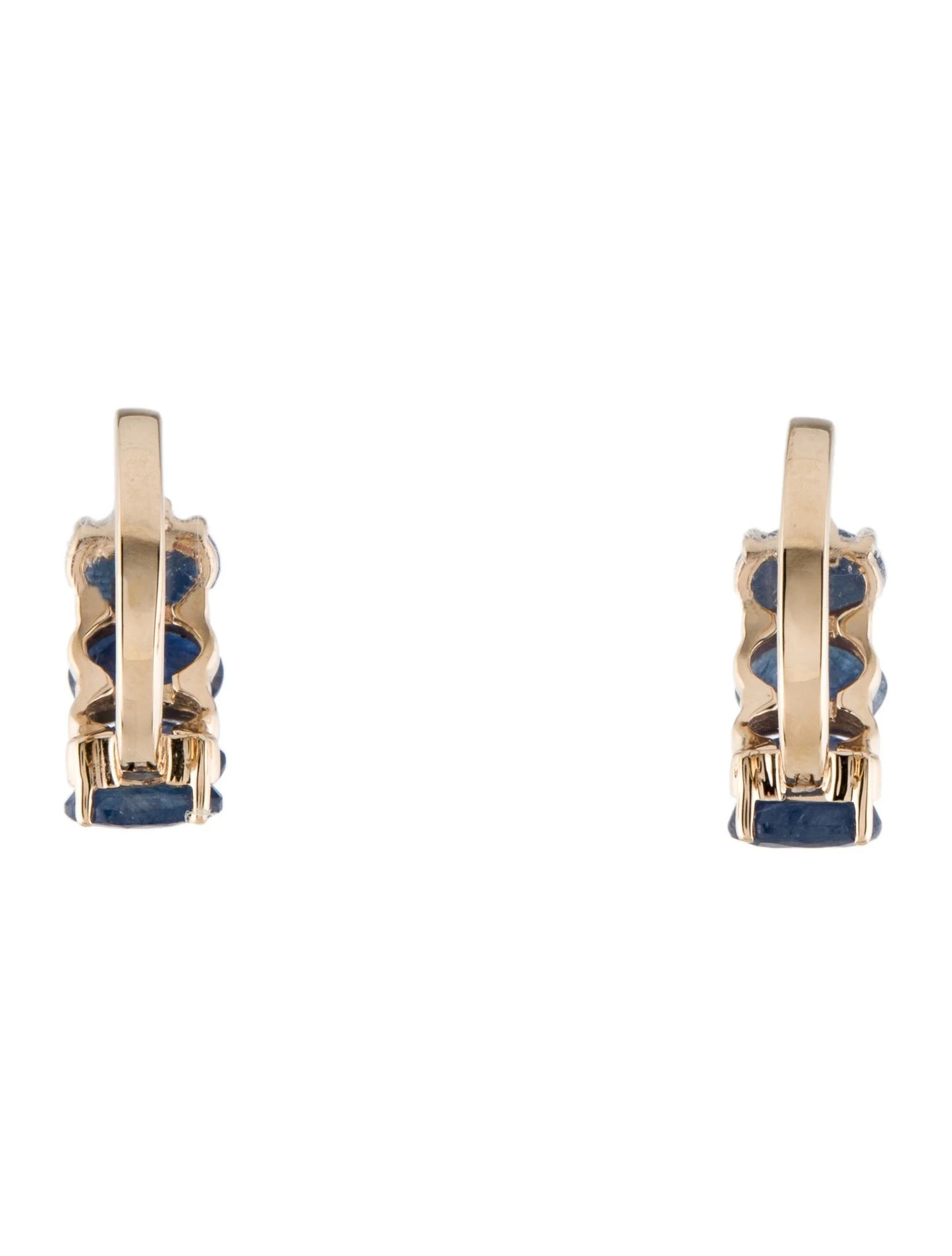14K 3.45ctw Sapphire Huggie Earrings